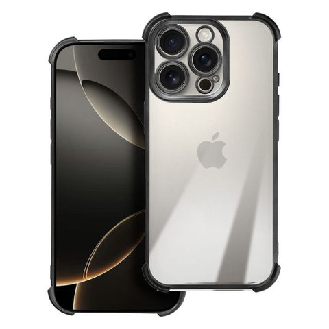 Capa AntiShock transparente com rebordo preto para Apple iPhone 16 Pro Max