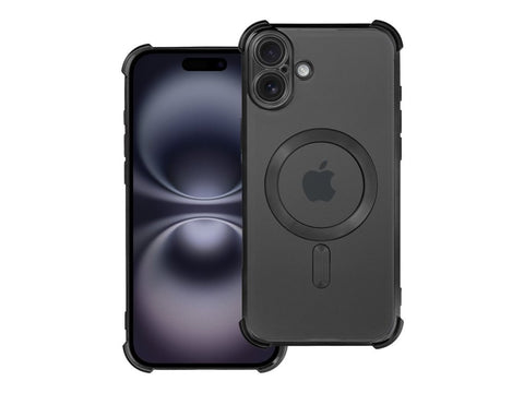 Capa AntiShock transparente com MagSafe e rebordo preto para Apple iPhone 16 Plus